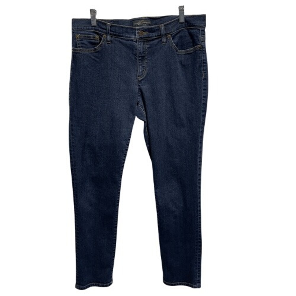 Lauren Ralph Lauren Dark Wash Stretch‎ Skinny Jeans Mid Rise Size 12